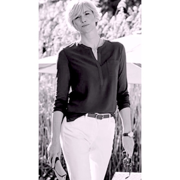 Brax Linen V Neck 3/4 Sleeve Top - Picture 1 of 8